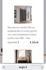 Box doccia nuovo nero con vetro opaco scuro
