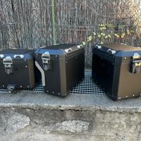 Tris Valigie Aluminio + estensioni + borse