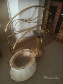 Testiera+pediera letto in ottone +Tavolo da fumo