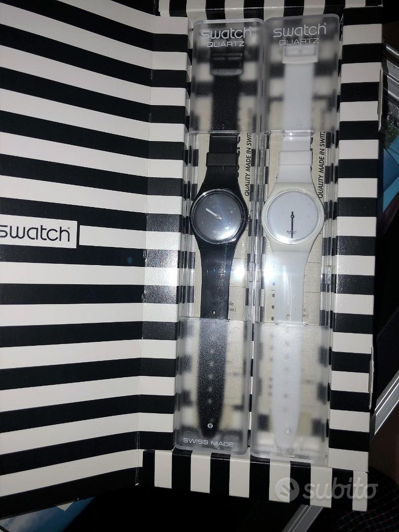 Swatch white discount hours black minutes