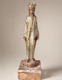 Madonna in legno scolpito e dorato –Vintage-