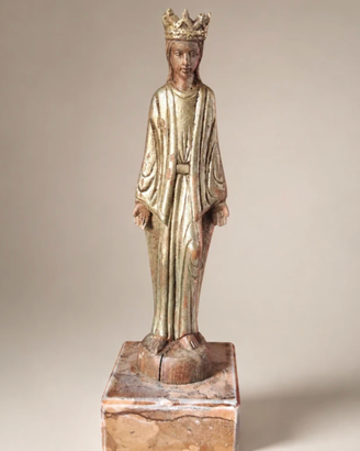 Madonna in legno scolpito e dorato –Vintage-