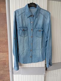 Camicia in jeans donna, modello sbiadito 