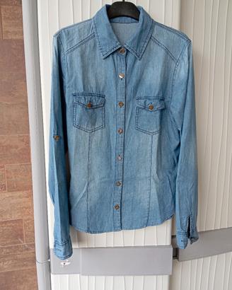 Camicia in jeans donna, modello sbiadito 