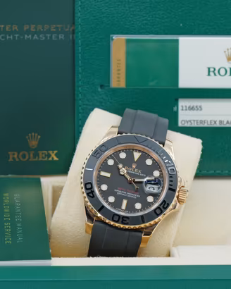 ROLEX YACHTMASTER 116655 OYSTERFLEX ORO ROSA 2016