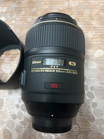 Obiettivo ottica nikon nikkor 105mm F 2.8 vr
