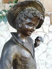 Grande antica scultura bronzo G. Renda  67cm 15kg