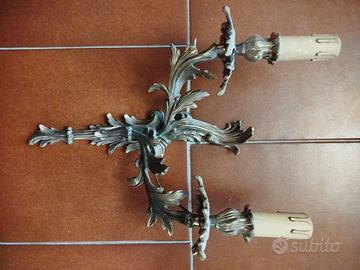 Applique vintage da parete in ottone