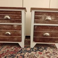 Coppia comodini legno e metallo