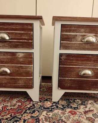 Coppia comodini legno e metallo