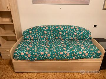 Letto singolo con secondo letto estraibile