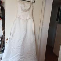ABITO DA SPOSA O DA GALA IN RASO BIANCO TAGLIA 44