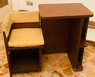 Mobiletto vintage scrittoio porta telefono anni 60