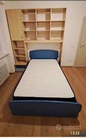 letto da una piazza e mezzo con mobile e materasso