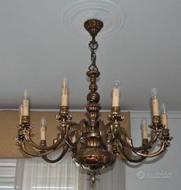 lampadario in bronzo