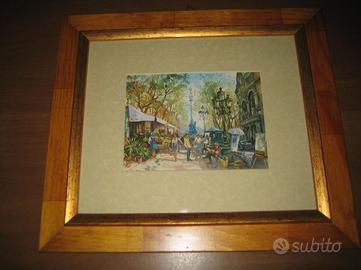 Coppia di quadri paesaggi firmati cornice in legno