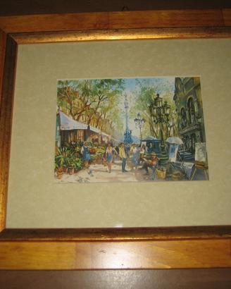 Coppia di quadri paesaggi firmati cornice in legno