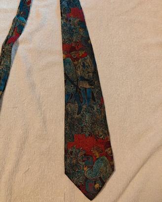 Cravatta vintage fantasia arazzo multicolore