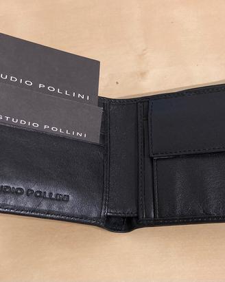 Portafoglio uomo STUDIO POLLINI  vera pelle -Nuovo