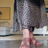 Sandalo in pelle con strass - nr. 36, 37 rosso