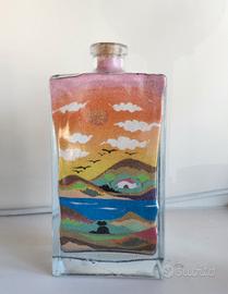 Bottiglia deco con sabbia colorata