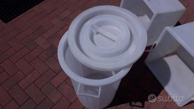 bidone plastica bianco