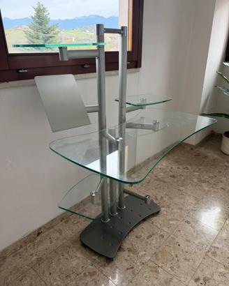 Scrivania design in vetro e metallo