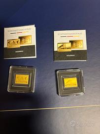 2 bliste lamine oro fino 999 24k