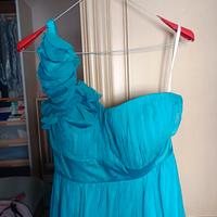 Abito elegante mono spalla Fever London blù pastel