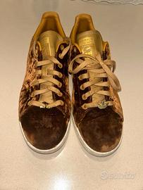Adidas Stan Smith Velluto Marrone/Oro Nuove
