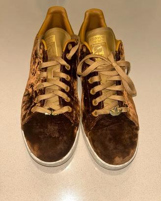 Adidas Stan Smith Velluto Marrone/Oro Nuove