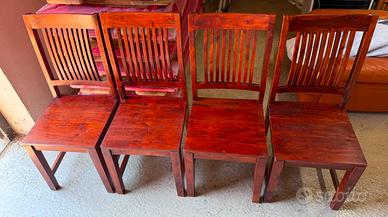 SET DI 4 SEDIE IN LEGNO
