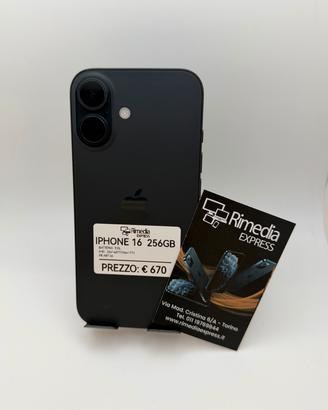 iPhone 16 256GB nero usato garanzia 