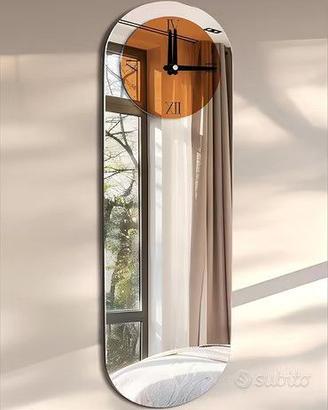 Orologio elegante Moderno Specchio Vetro 100x32cm