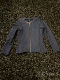 Giacca blu glitterata elegante 9/10 anni - 140 cm