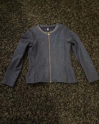 Giacca blu glitterata elegante 9/10 anni - 140 cm