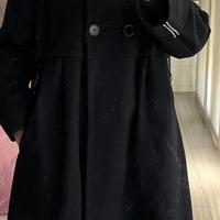 CAPPOTTO NERO LANA CON STRASS