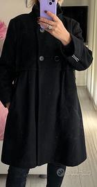 CAPPOTTO NERO LANA CON STRASS