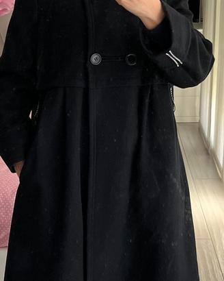CAPPOTTO NERO LANA CON STRASS