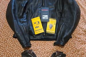 Giacca moto pelle SPIDI e guanti moto FIVE