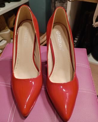 scarpe décolleté rosse 