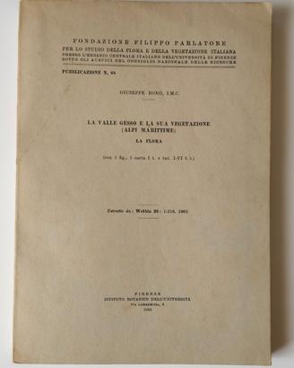 libro "La Valle Gesso e la sua vegetazione" 1965