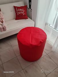 POUF ROSSO IN ECOPELLE 