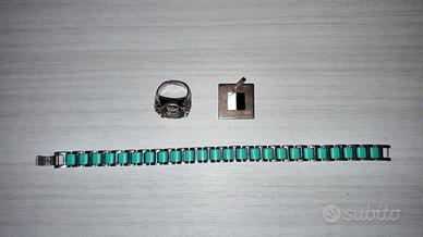 Bracciale Zoppini Anello Teschio Ciondolo Argento