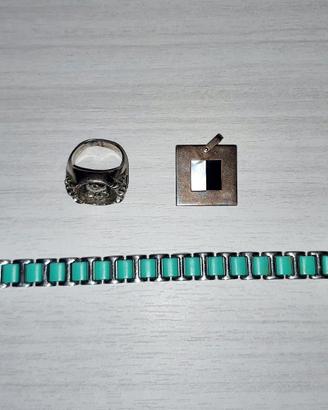 Bracciale Zoppini Anello Teschio Ciondolo Argento