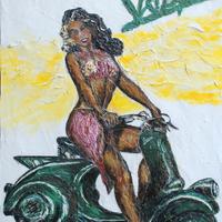 Pin-up in vespa Ferrara 1953.