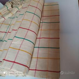 Rotolo tessuto cotone/lino vintage Anni 60