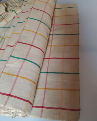 Rotolo tessuto cotone/lino vintage Anni 60