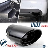 TERMINALE di Scarico OVALE ACCIAIO Inox Nero 45>74