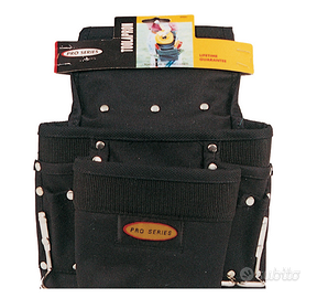 BORSA CARPENTIERE NYLON NERA PORTA MARTELLO TASCHE